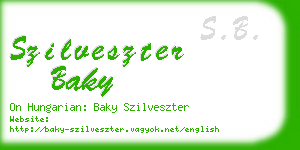 szilveszter baky business card